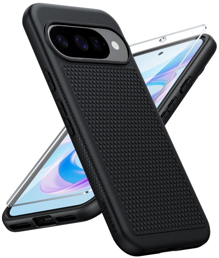 Google Pixel 10/10 Pro/9/ 9 Pro Dual Layer Shockproof Protective Phone Cover with Anti Slip Textured Back Cell Case