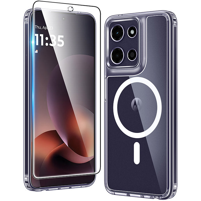 Motorola Moto G Power 5G 2026/2025 Clear Case: Magnetic Charging Shockproof Magsafe Support
