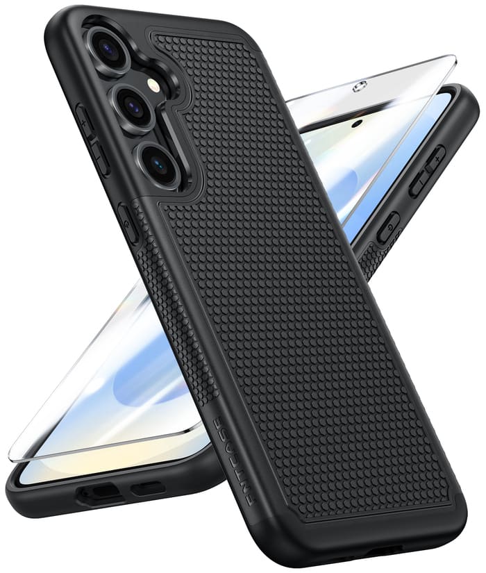 FNTCASE For Samsung Galaxy S25 6.2 inch Shock Protection Cell Phone Case Sturdy Cover with Non-Slip Texture