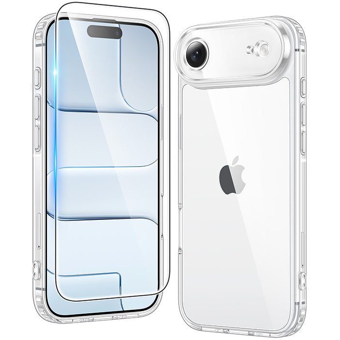 FNTCASE for iPhone 17 Air 6.5 inch Clear Case: Wireless Charging Anti Yellowing Shockproof Phone Case