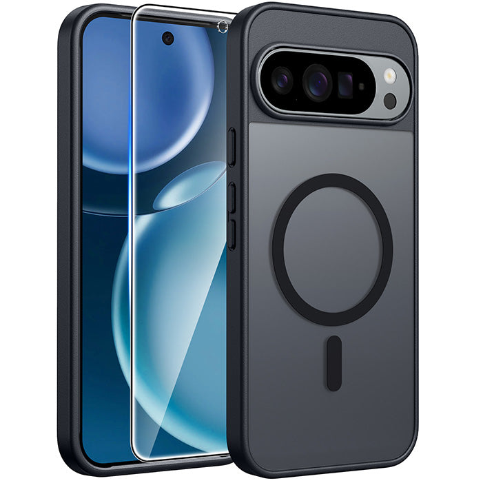 FNTCASE for Google Pixel 10 Pro XL/ 9 Pro XL 6.8 Inch Phone Case: Magnetic Translucent Matte Shockproof Slim Phone Cover - Military Grade Drop Proof Hard Back Anti-Fingerprint Protective Case