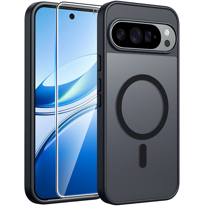 FNTCASE for Google Pixel 10/ 10 Pro/ 9/ 9 Pro 6.3 Inch Phone Case: Magnetic Translucent Matte Shockproof Slim Phone Cover - Military Grade Drop Proof Hard Back Anti-Fingerprint Protective Case