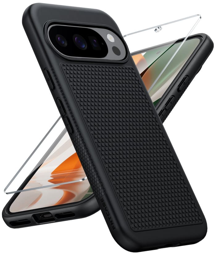 Google Pixel 10 Pro XL/ 9 Pro XL Dual Layer Shockproof Protective Phone Cover with Anti Slip Textured Back Cell Case