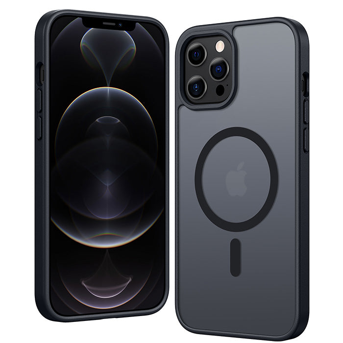 iPhone 12 Pro Max Case: Magnetic Charging Shockproof Magsafe Support - Frosted Oil Spray Touch