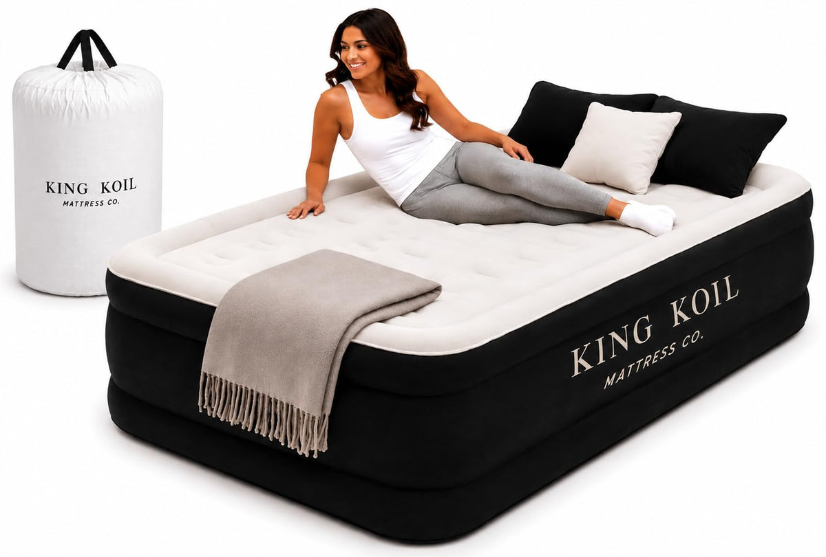 King Koil Luxury Air Mattress with High Speed Built-in Pump