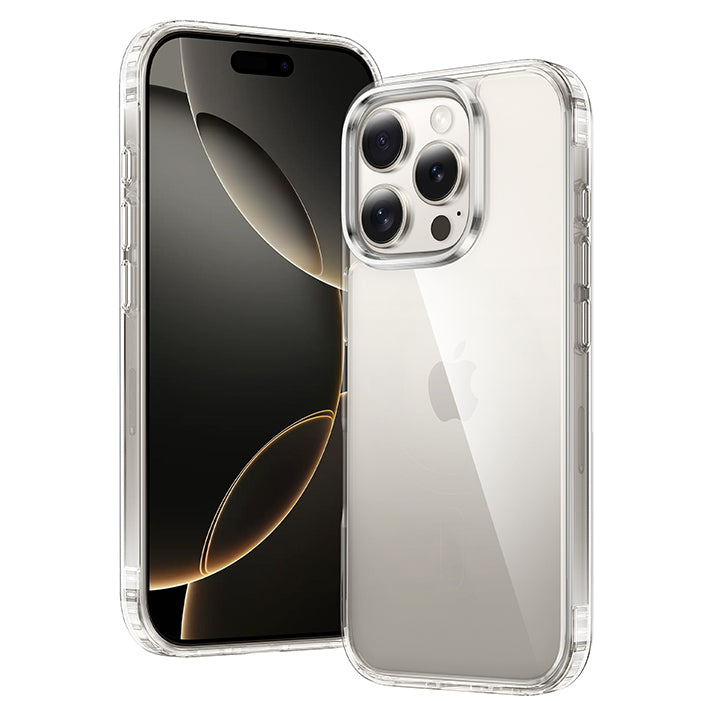 FNTCASE for iPhone 16 Pro 6.3 inch Clear Case: Wireless Charging Anti Yellowing Shockproof Phone Case