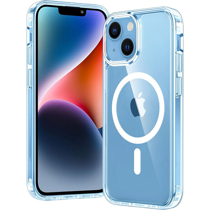 FNTCASE for iPhone 14 Plus Clear Phone Case: Magnetic Charging Shockproof Magsafe Support