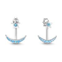 Sailboat Star Zircon Silver Stud Earrings Gifts For Girlfriend