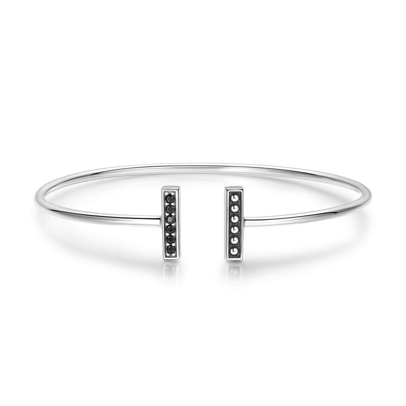 Parallel Bar Bangle Double Bar Bracelet Silver Gifts for Her