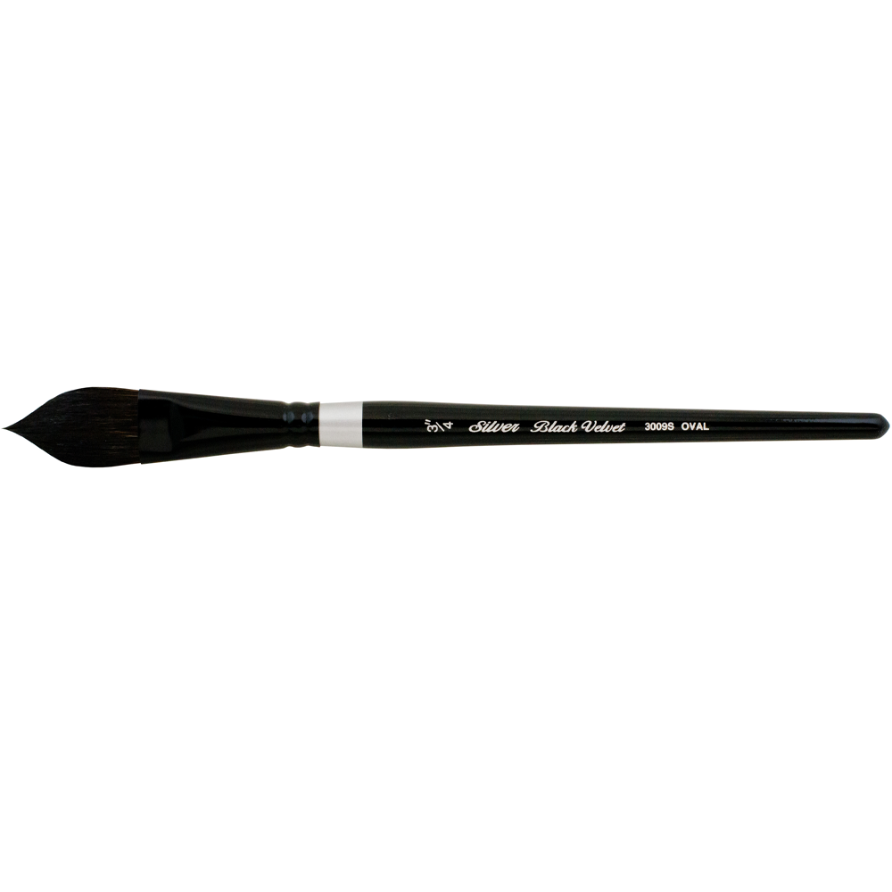 Black Velvet® Oval Wash Paintbrush | Short Handle | 3009S - Size 1 Inch