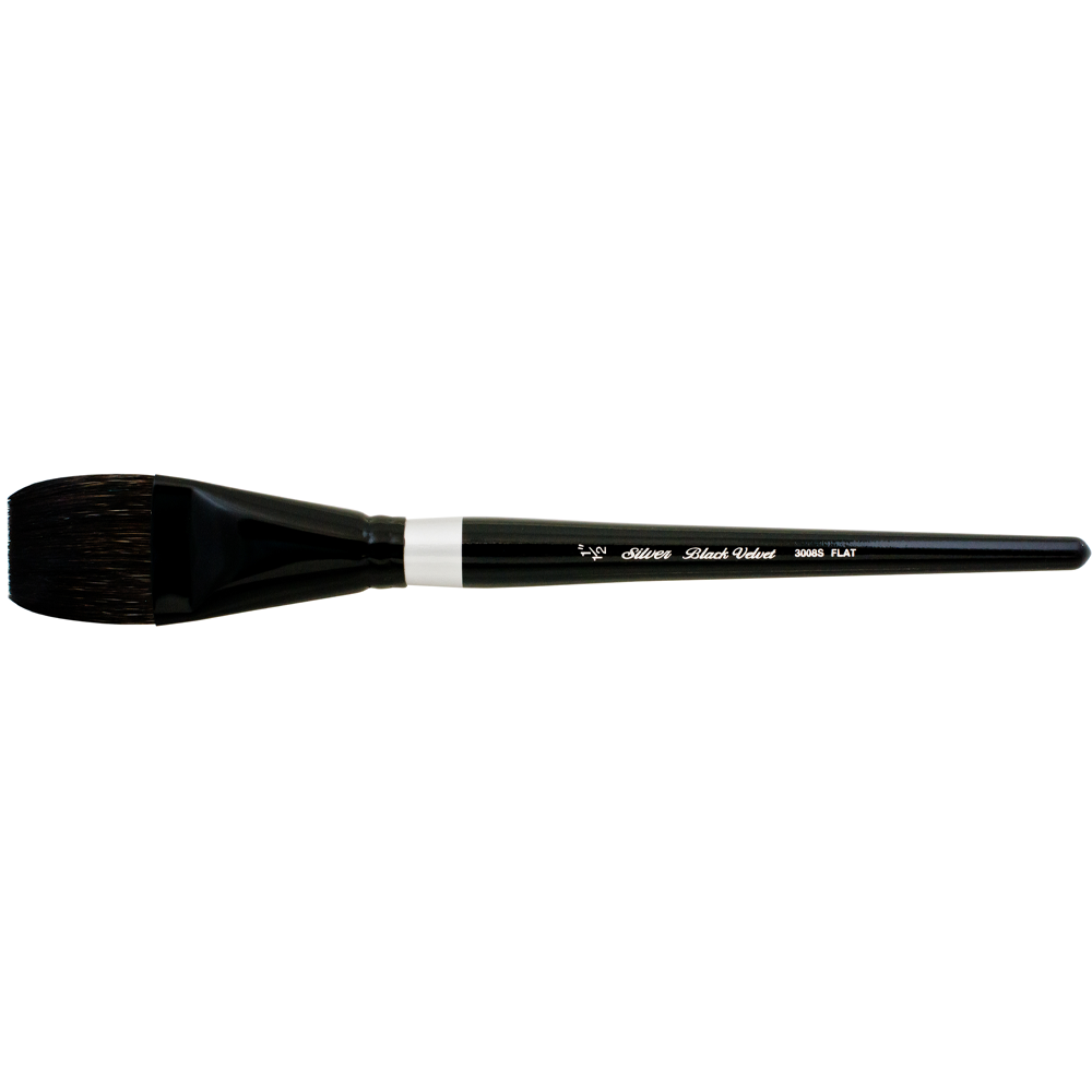 Black Velvet® Square Wash Paintbrush | Short Handle | 3008S - Size 1-1/2 Inches