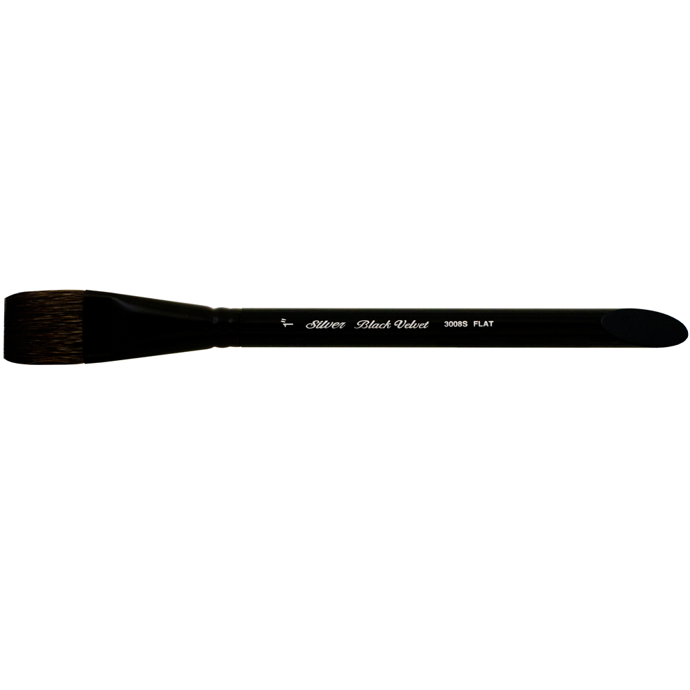 Black Velvet® Square Wash Paintbrush | Short Handle | 3008S - Size 1 Inch