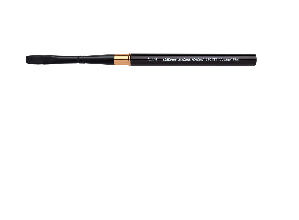 Black Velvet® Voyage™ Travel Brush | Flat Head | Short Handle | 3101ST - 1/4 in