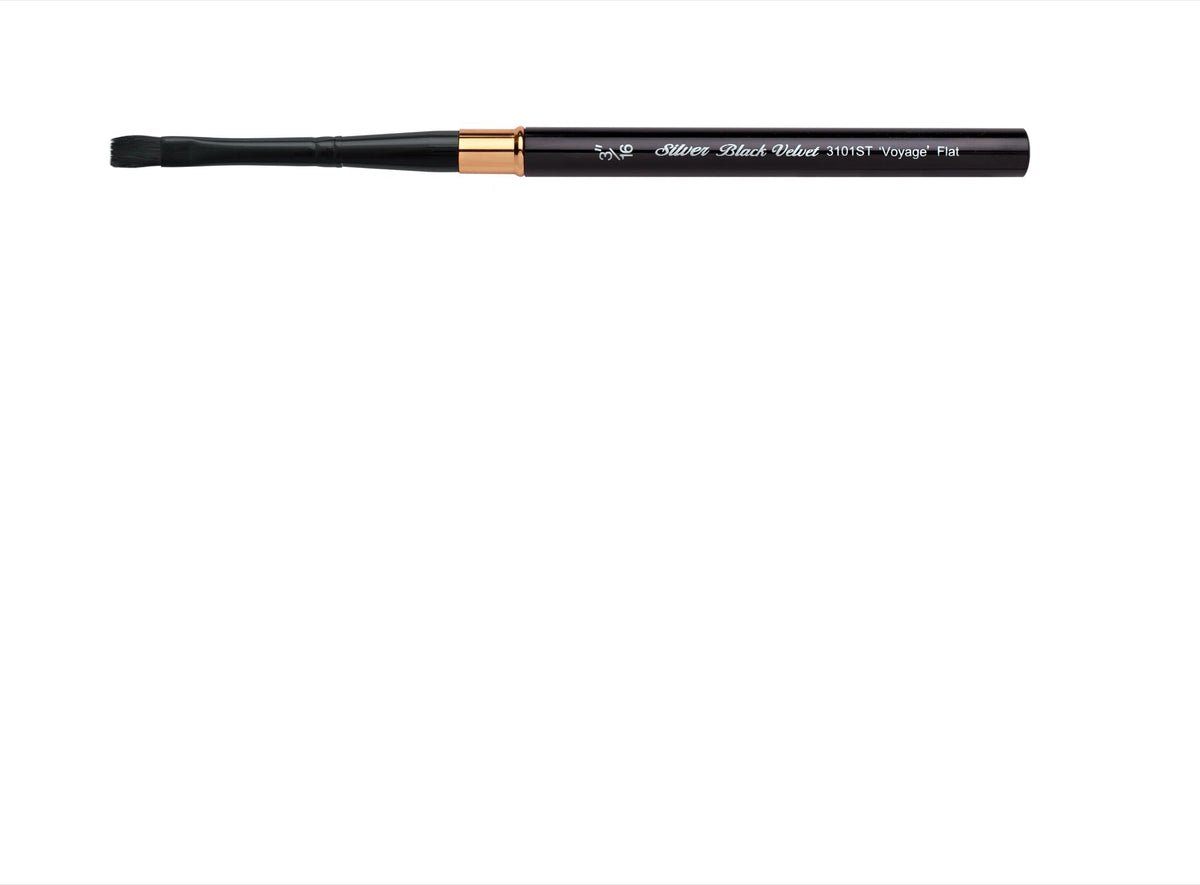 Black Velvet® Voyage™ Travel Brush | Flat Head | Short Handle | 3101ST - 3/16 in