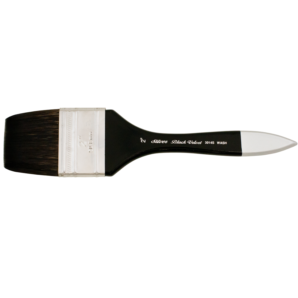 Black Velvet® Wide Wash Blender Paintbrush | Short Handle | 3014S - Size 2