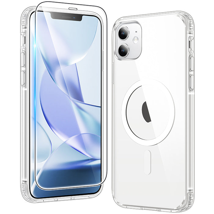 iPhone 11 Clear Case: Magnetic Charging Anti Yellowing Shockproof Magsafe Support