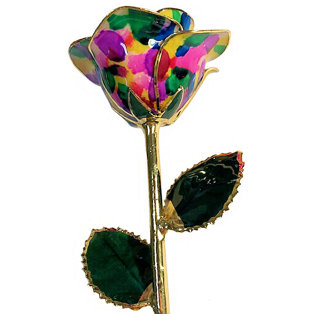 11" 24k Gold Rose: October Black Opal Birthday Rose Gift