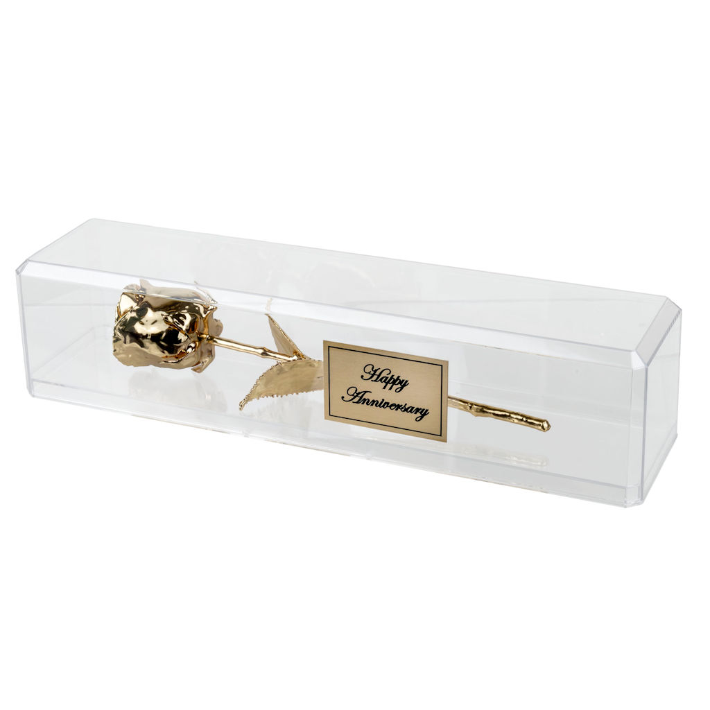 11" 24k Gold Dipped Rose in Personalized Museum Case