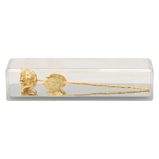 14" 24k Gold Rose in Museum Case
