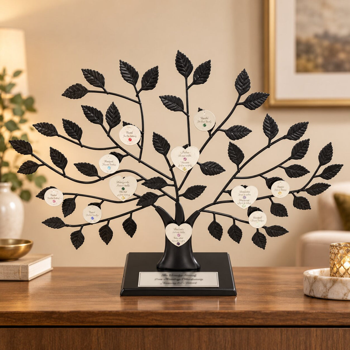 Personalized Family Tree Stand: Silver Plate