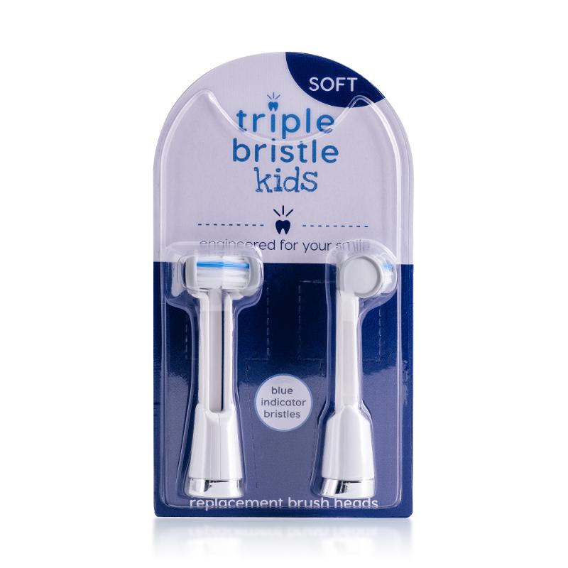 Triple Bristle Kids Toothbrush Replacement Heads