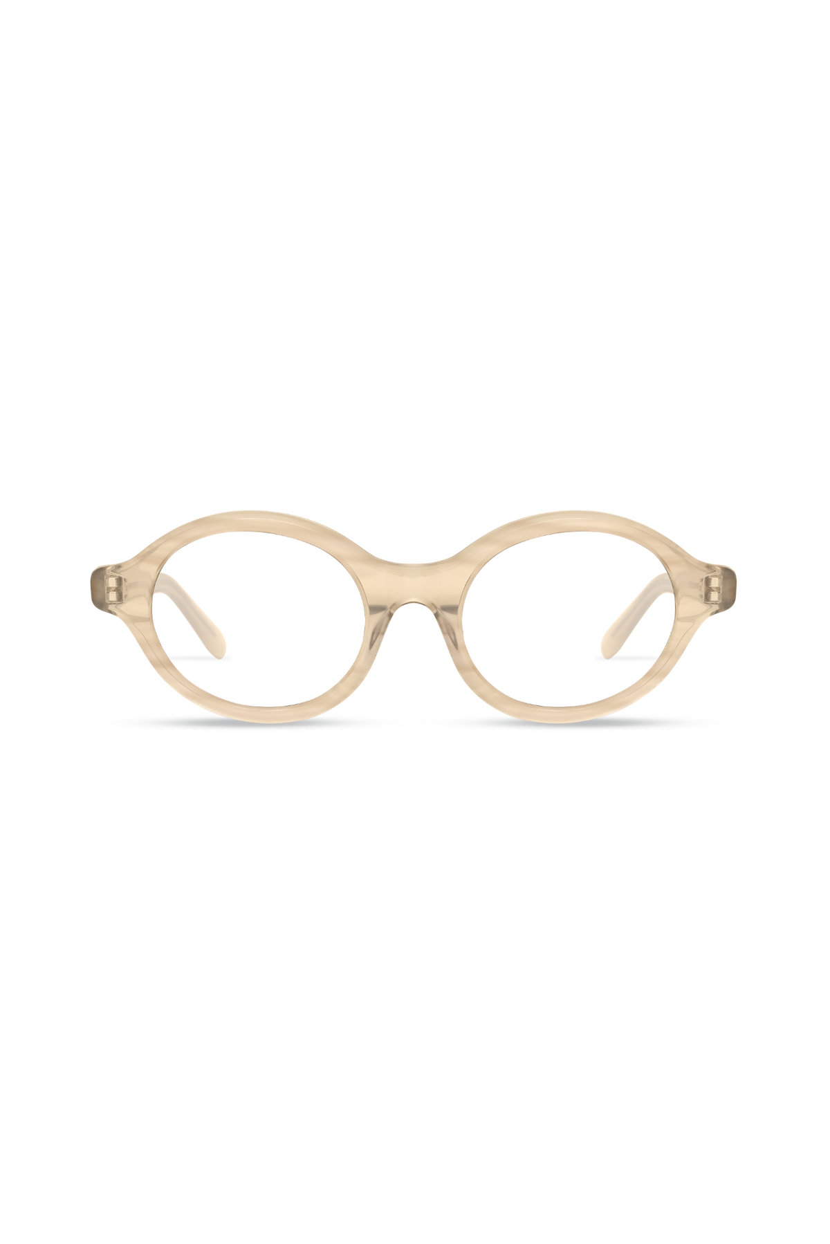 Aila Crystal Brown Pearl Demi Frame Glasses