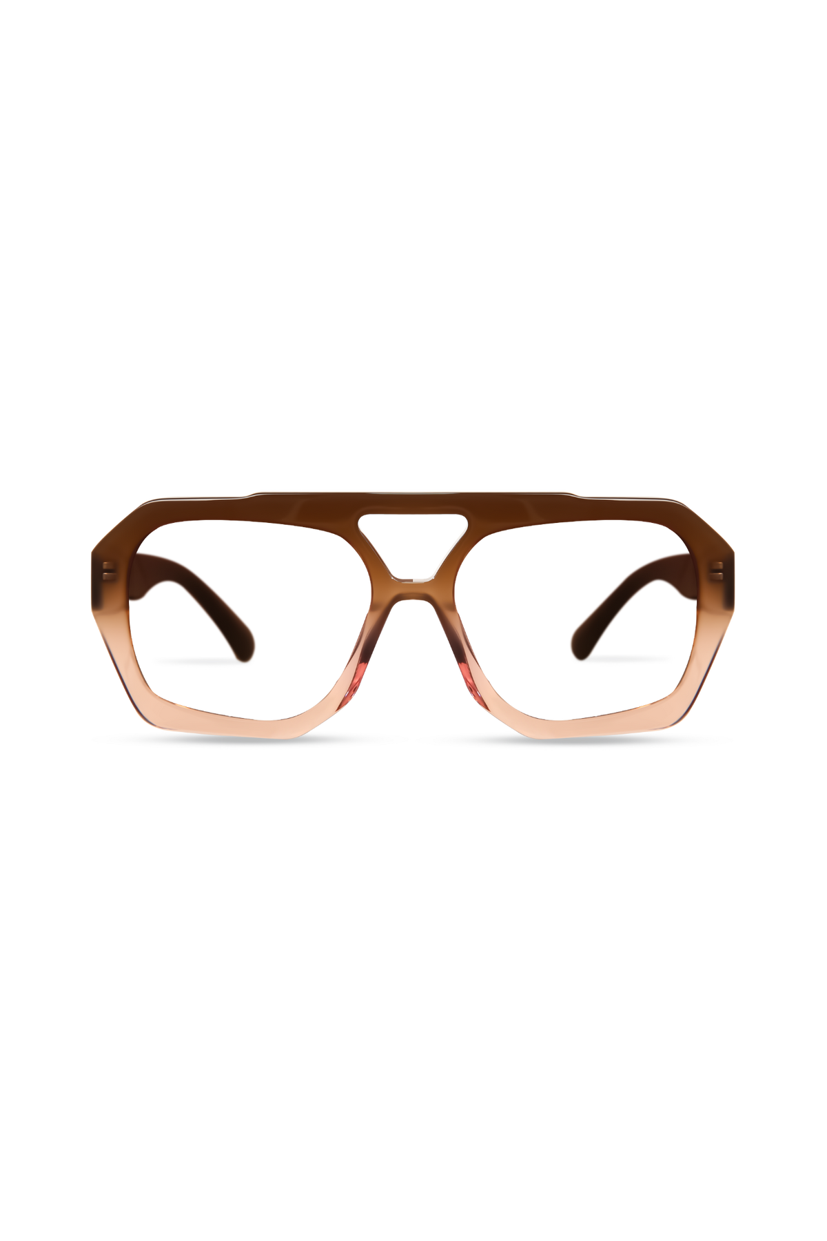 Beth Milky Brown Gradient Frame Glasses