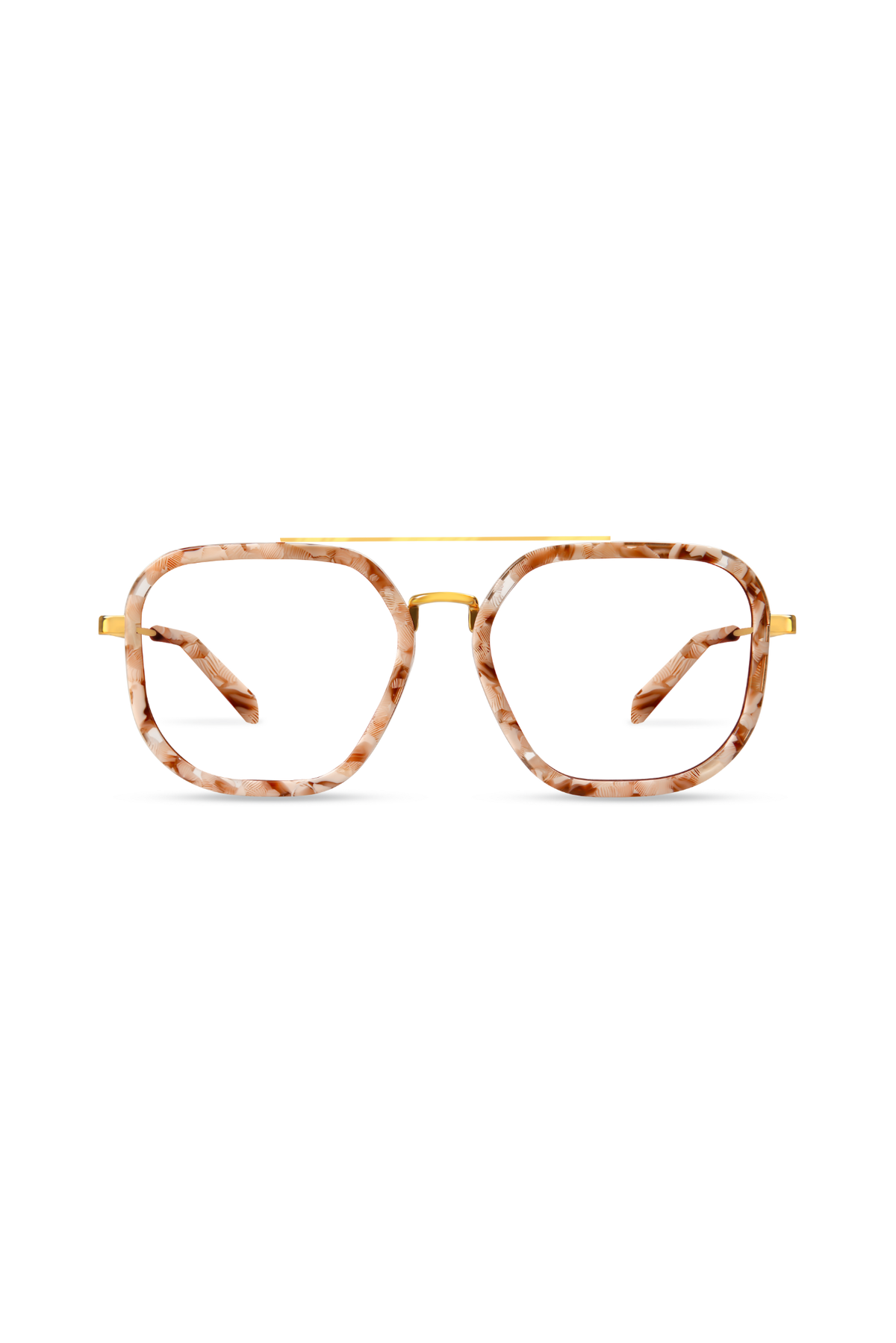 Halle Gold/Beige Tortoise Frame Glasses