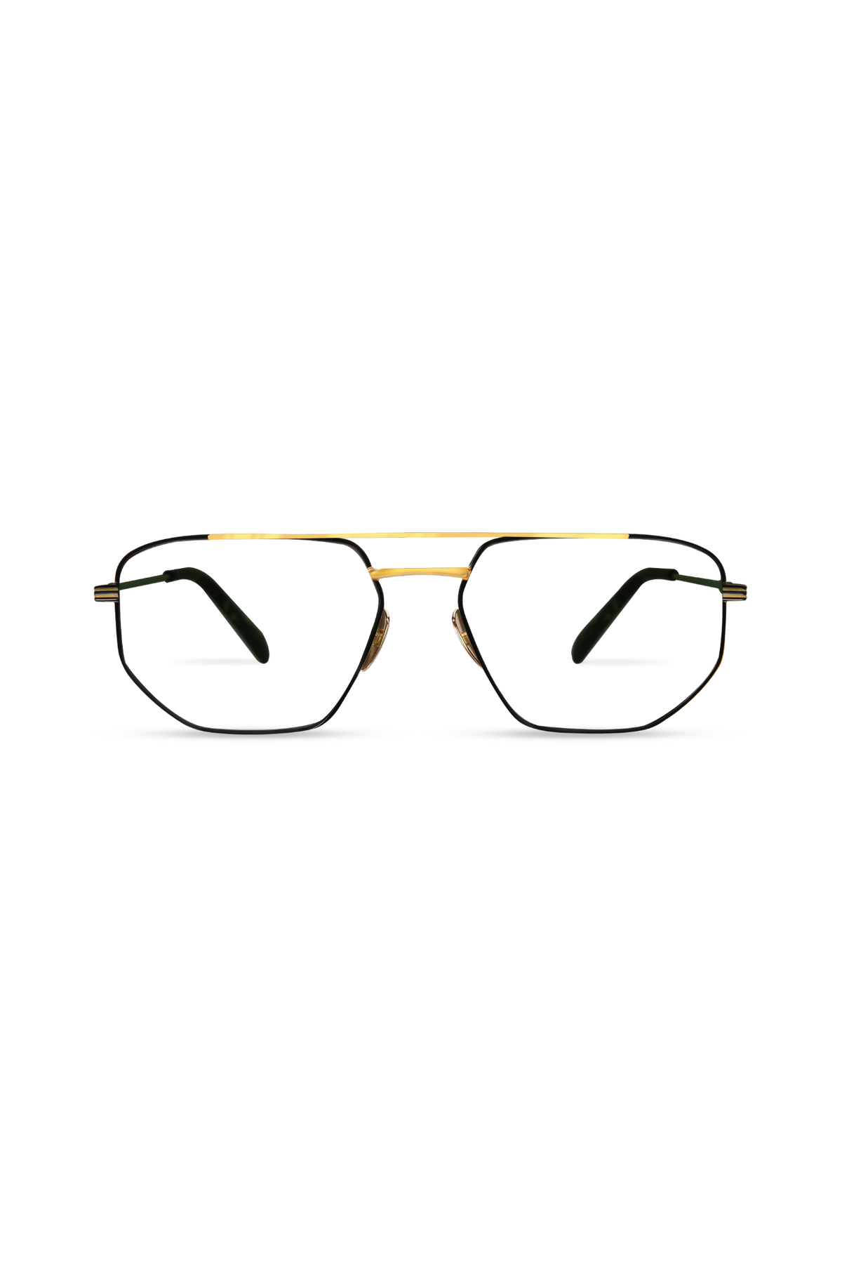Rydar Black W Gold Bar Frame Glasses