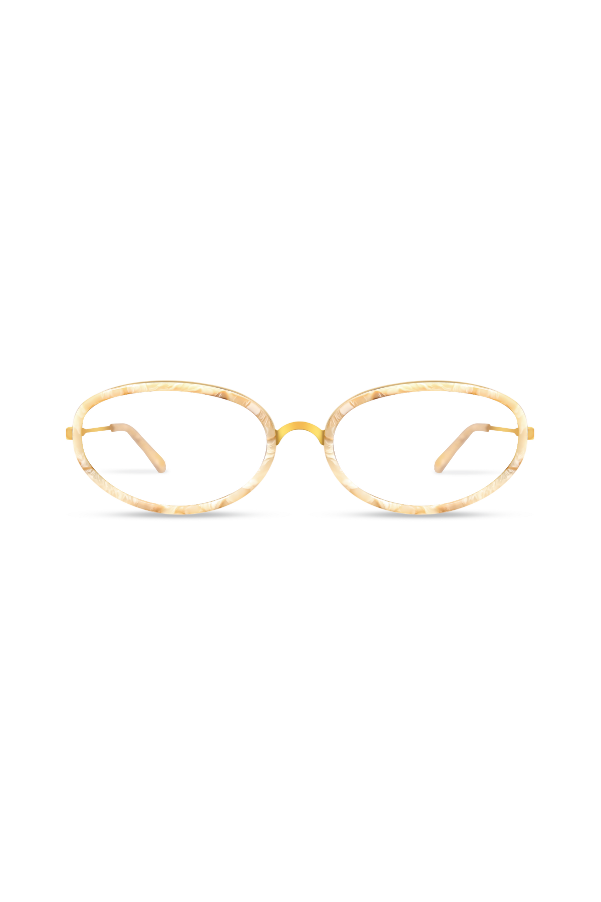 Solis Gold/Cream Marble Frame Glasses