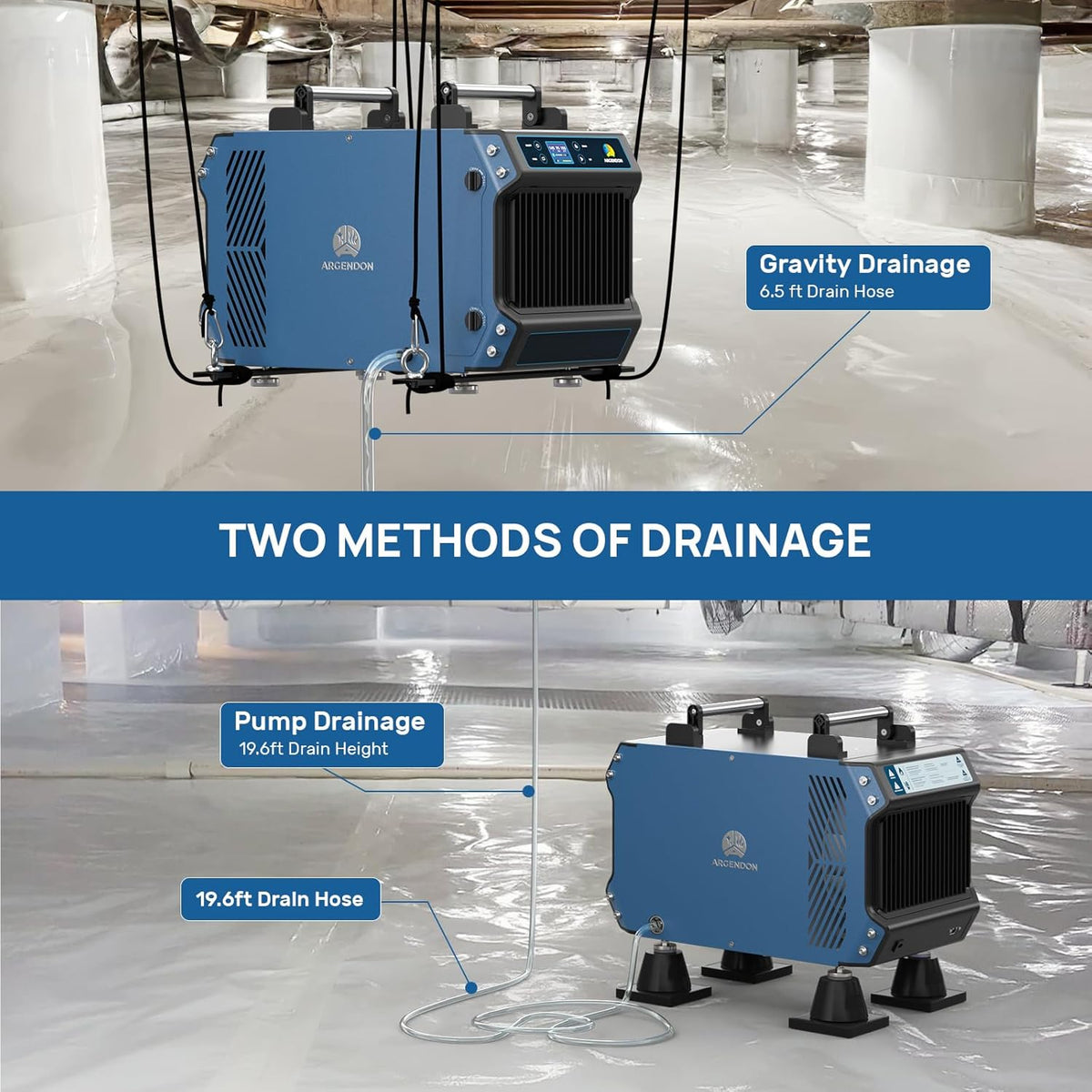 145-Pint Large Dehumidifier for Basement with Pump | Argendon Guardian 60P