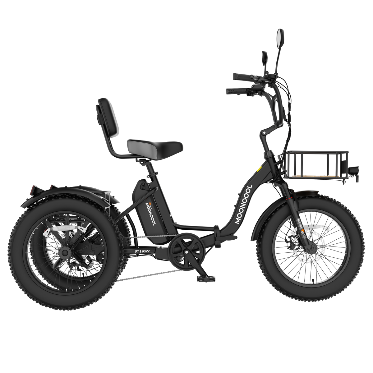 FT1 Fat Tire Electric Trike - Cool Black-Matte