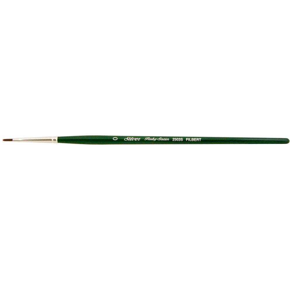 Ruby Satin® Filbert Paintbrush | Short Handle | 2503S - Size 0