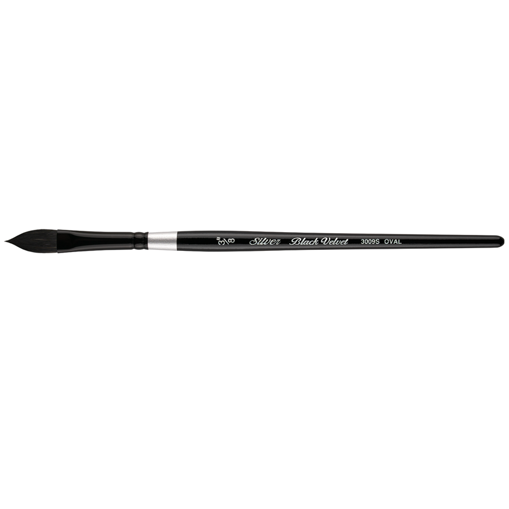 Black Velvet® Oval Wash Paintbrush | Short Handle | 3009S - Size 3/8 Inch