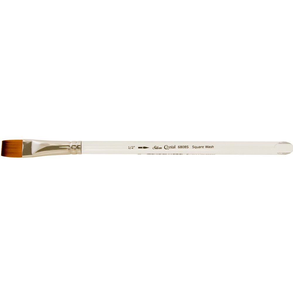 Crystal™ Square Wash Paintbrush | Short Handle | 6808S - Size 1/2 Inch
