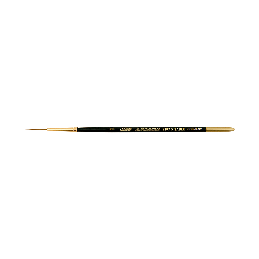 Renaissance® Script Liner Paintbrush | Short Handle | 7107S - Size 0