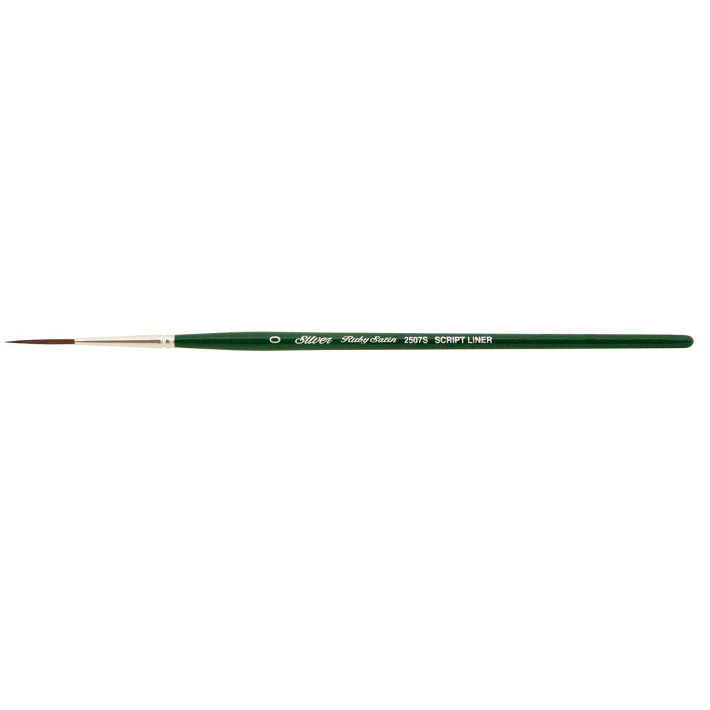 Ruby Satin® Script Liner Paintbrush | Short Handle | 2507S - Size 0