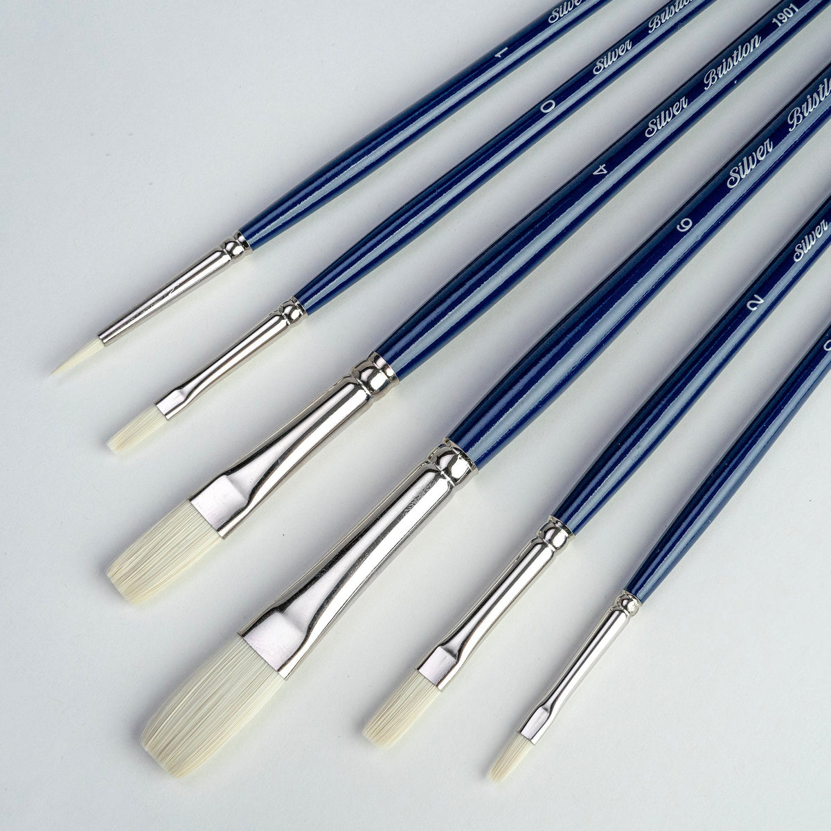 Bristlon® 5pc Flat Brush Set | Long Handle | BR-1951 - Flats Long Handle