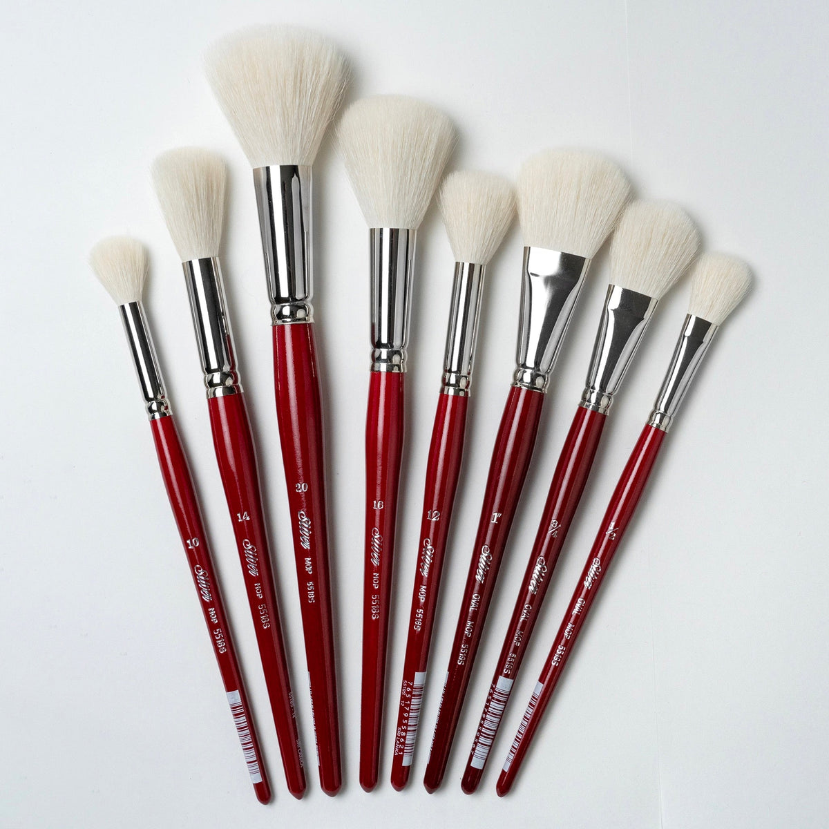 Silver Mop™ 8pc White Round & Oval Mop Set | Short Handle | MP-5663S - Short Handle Round and Oval White Mops