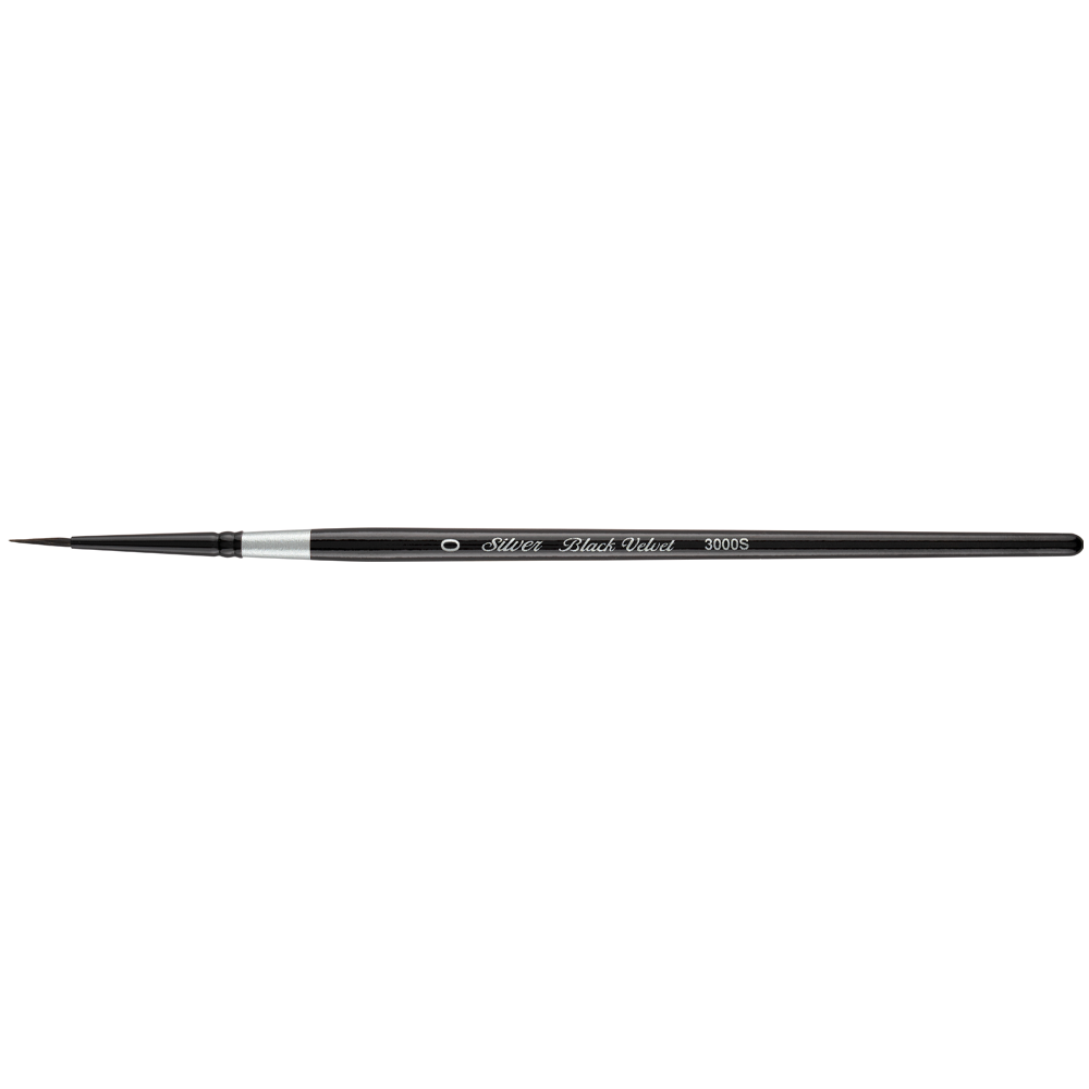 Black Velvet® Round Paintbrush | Short Handle | 3000S - Size 0