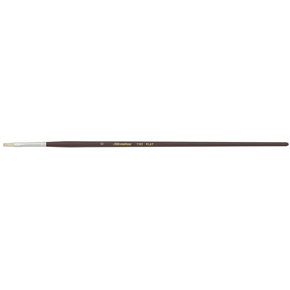 Silverstone® Flat Paintbrush | Long Handle | 1101 - Size 0