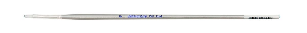 Silverwhite® Flat Paintbrush | Long Handle | 1501 - Size 0