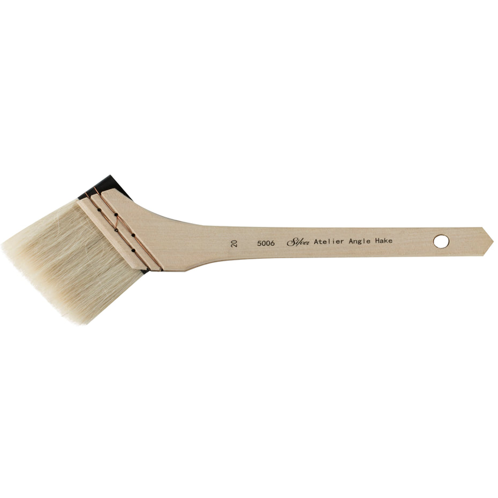 Silver Atelier™ Hake Angle Paintbrush | Short Handle | 5006 - Size 10