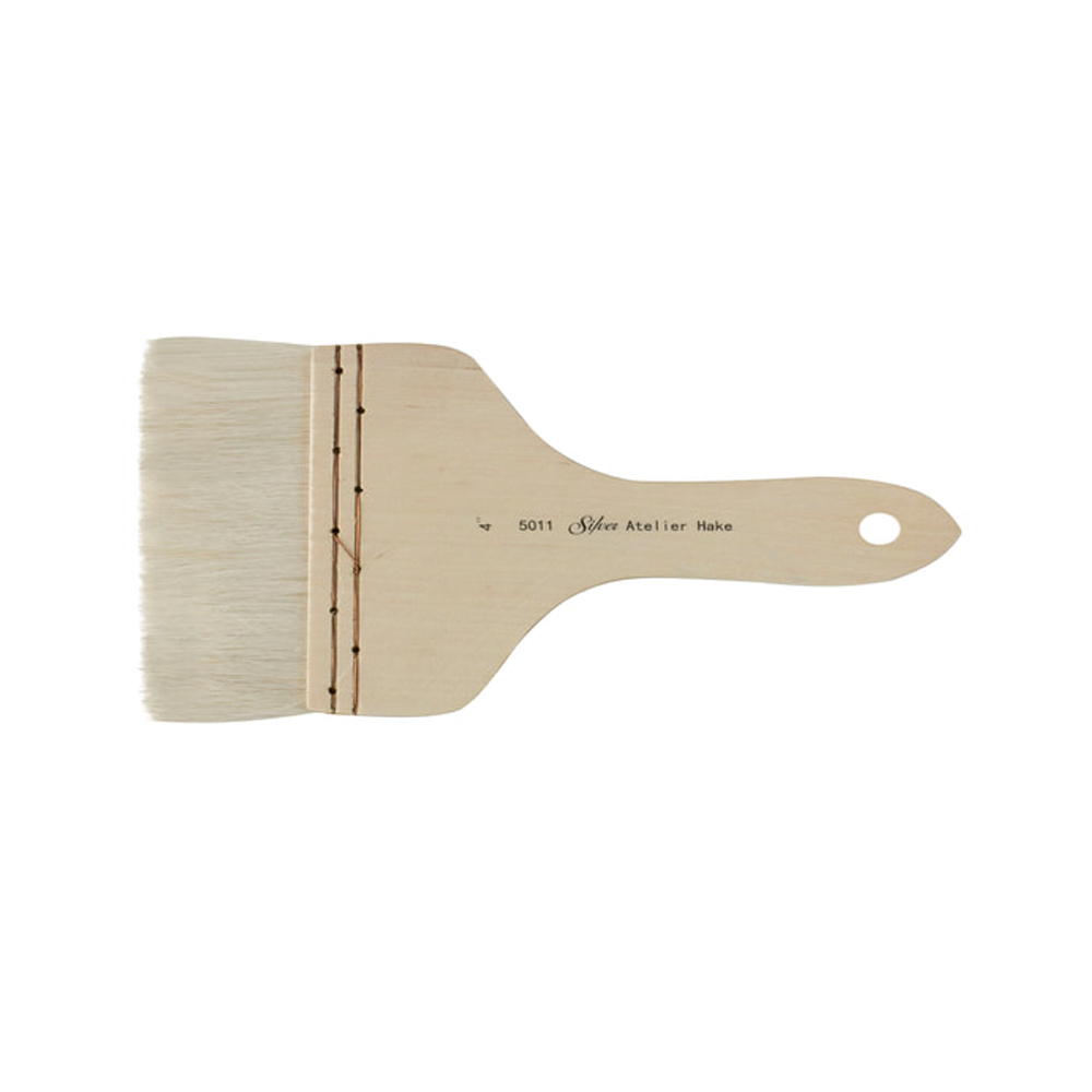 Silver Atelier™ Flat Hake Paintbrush | Short Handle | 5011 - Size 2 In