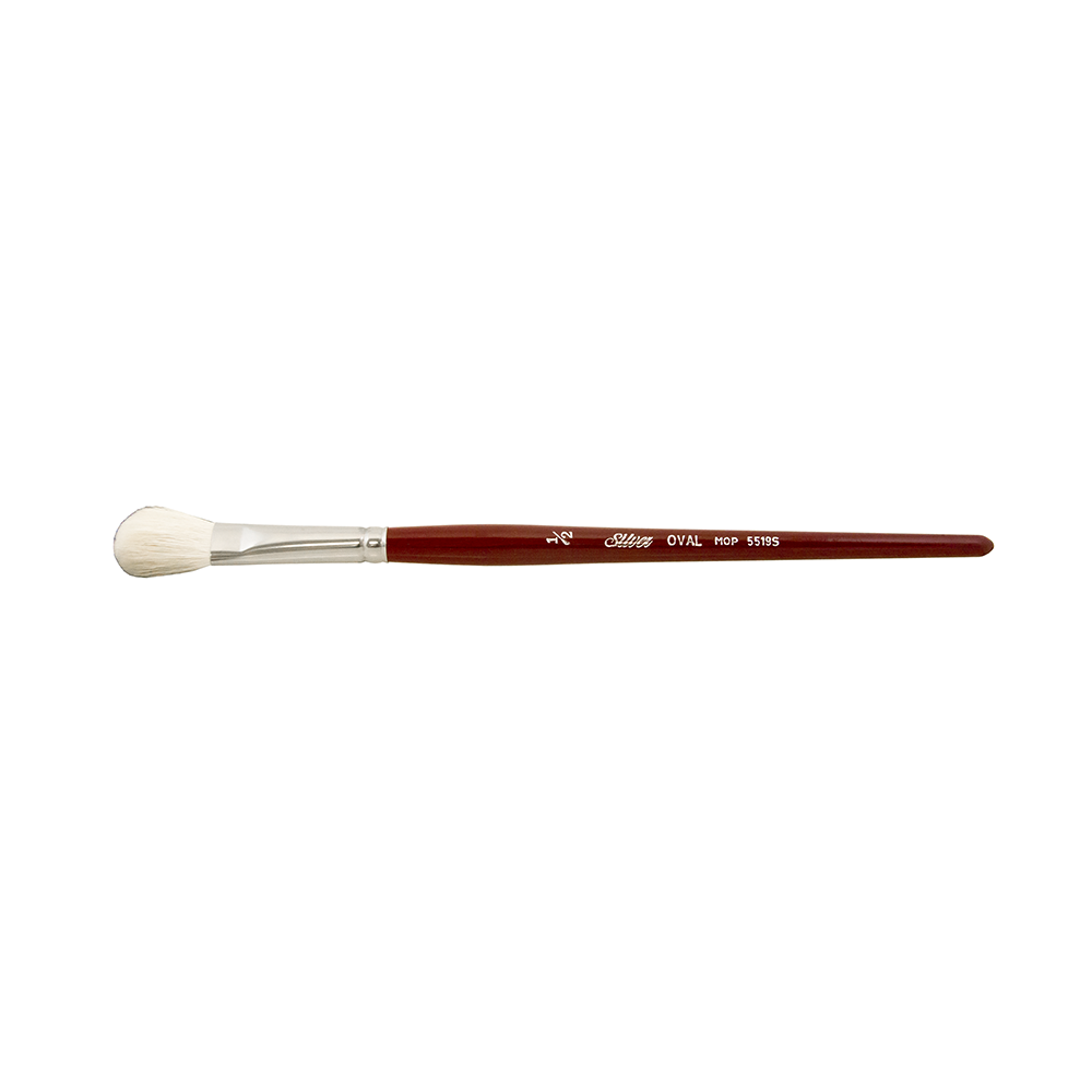 Silver Mop™ White Oval Paintbrush | Short Handle | 5519S - Size 1/2 In