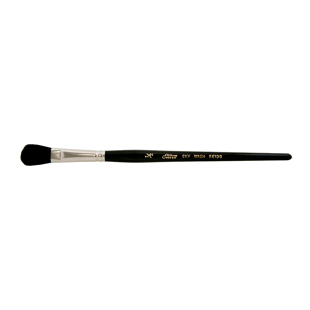 Silver Mop™ Black Oval Paintbrush | Short Handle | 5619S - Size 1/2 In