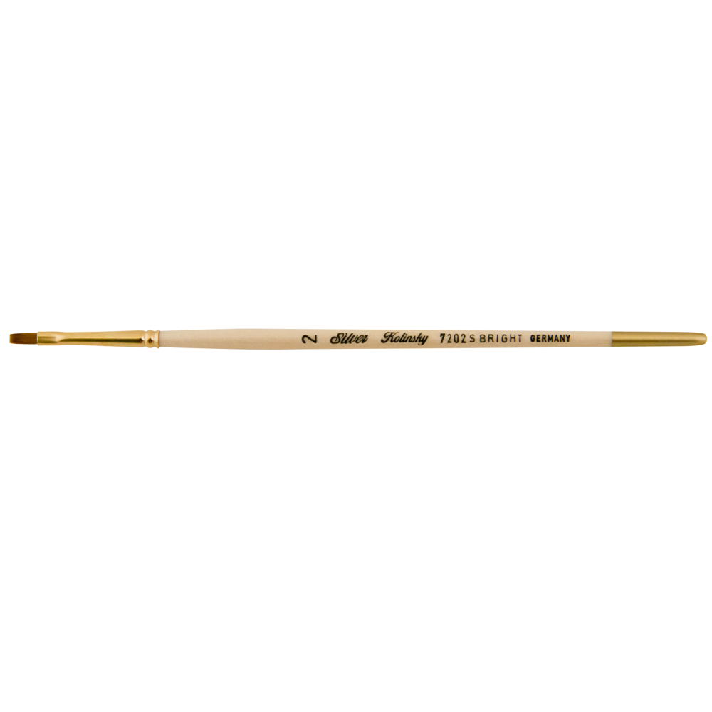Silver Kolinsky® Bright Paintbrush | Short Handle | 7202S - Size 0