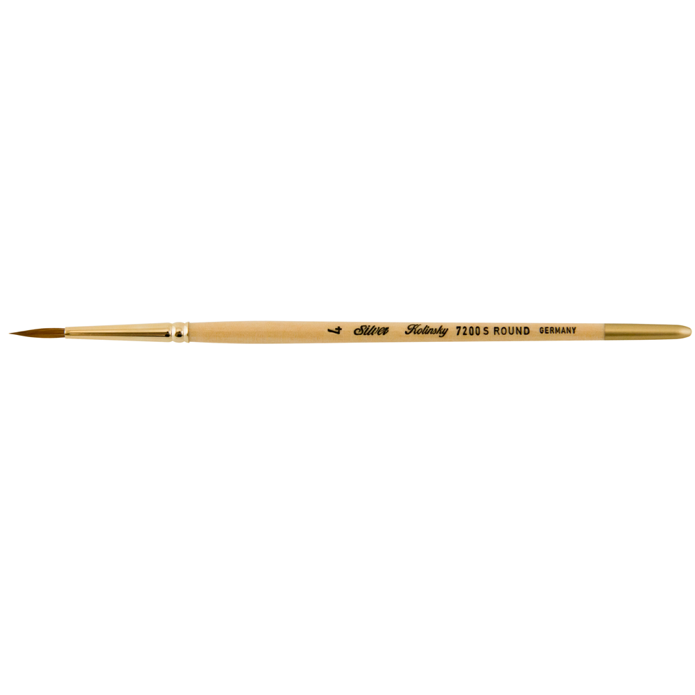 Silver Kolinsky® Round Paintbrush | Short Handle | 7200S - Size 00
