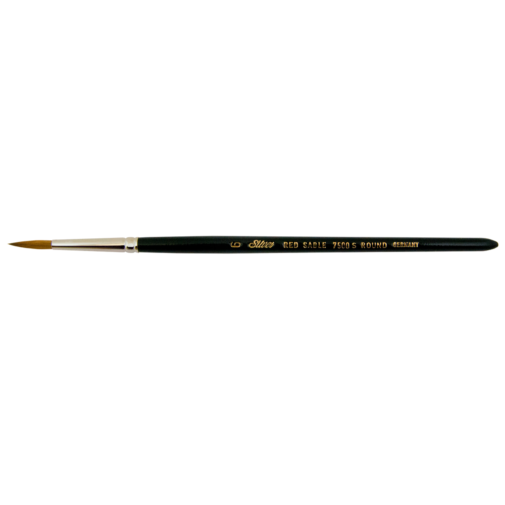 7500S™ Red Sable Round Paintbrush | Short Handle | 7500S - Size 00