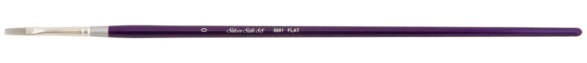Silver Silk 88® Flat Shader Paintbrush | Long Handle | 8801 - Size 0